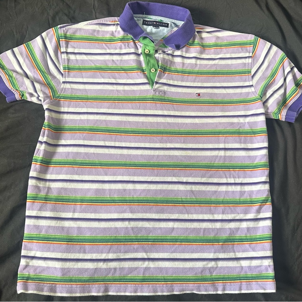 90’s Tommy Hilfiger Striped Polo Shirt